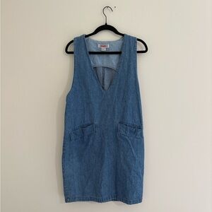 Vintage 90s Whimsical Denim Blue Midi Dress